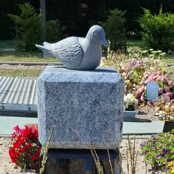 Maarten Kalisvaart-sgravenhage grafsteen met kokmeeuw en meerpaal en kokmeeuw